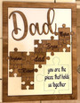Thoughtful Dad Puzzle Wood Sign Christmas Gift From Kids With Personalized Names
