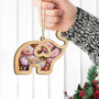 Personalized Elephant Family Suncatcher Ornament - Custom Decor for Elephant Lovers