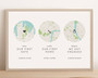 Personalized Family Address Map Canvas Art For Anniversaries - Custom Locations And Coordinates