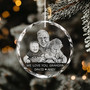 Personalized Grandpa Memorial Art Ornament With Photo Engraving - Touching Christmas Gift For Family Decor