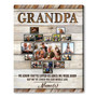 Thoughtful Grandpa Memorial Art Canvas - Personalized Photo Collage For Father's Day Gift