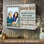 Personalized Canvas Gift For Bonus Dad On Father's Day - Custom Photo Keepsake For Living Room Decor