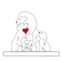 Personalized Lion Family Wooden Ornament For Mother's Day And Christmas - Heartfelt Family Of Four Gift