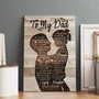 Touching Dad Memorial Canvas Gift From Daughter - Personalized Birthday Or Memorial Wall Art For Dad