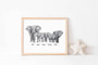 Elephant Family Wall Art - Personalized Canvas With Family Names For Living Room - Thoughtful New Family Gift
