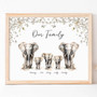 Custom Elephant Family Canvas Portrait - Unique Gift For Families & Animal Lovers