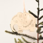 Custom Elephant Family Wooden Ornament For Christmas - Personalized Jungle Animal Holiday Keepsake