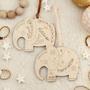 Custom Elephant Family Wooden Ornament For Christmas - Personalized Jungle Animal Holiday Keepsake