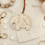 Custom Elephant Family Wooden Ornament For Christmas - Personalized Jungle Animal Holiday Keepsake