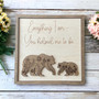 Heartfelt Personalized Elephant Family Wood Sign For Parents - Mother's Day, Father's Day, Wedding Keepsake