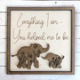 Heartfelt Personalized Elephant Family Wood Sign For Parents - Mother's Day, Father's Day, Wedding Keepsake