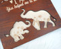 Customized Elephant Family Wood Sign For Dad Grandma Mom Father's Day Gift