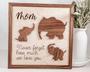 Thoughtful Elephant Family Wood Sign - Personalized Mother's Day Gift From Kids For Mom Or Grandma