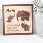 Thoughtful Elephant Family Wood Sign - Personalized Mother's Day Gift From Kids For Mom Or Grandma