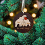 Heartfelt Elephant Family Wooden Ornament Personalized Puzzle Design For First Christmas Keepsake Decoration