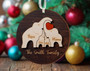 Heartfelt Elephant Family Wooden Ornament Personalized Puzzle Design For First Christmas Keepsake Decoration