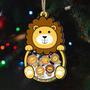 Heartfelt Lion Family Shaker Ornament - Custom Christmas Gift For Families