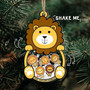Heartfelt Lion Family Shaker Ornament - Custom Christmas Gift For Families