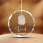 Engraved Fingerprint Memorial Ornament - Personalized Sympathy Gift For Dad's Memory - Thoughtful Christmas Keepsake