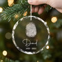 Engraved Fingerprint Memorial Ornament - Personalized Sympathy Gift For Dad's Memory - Thoughtful Christmas Keepsake