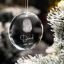 Engraved Fingerprint Memorial Ornament - Personalized Sympathy Gift For Dad's Memory - Thoughtful Christmas Keepsake