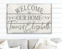 Welcome Family Sign Personalized Canvas For Wedding, Housewarming Or Anniversary Gift