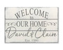 Welcome Family Sign Personalized Canvas For Wedding, Housewarming Or Anniversary Gift
