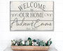 Welcome Family Sign Personalized Canvas For Wedding, Housewarming Or Anniversary Gift