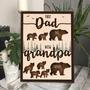 Thoughtful First Dad Now Grandpa Wood Sign - Personalized Gift For Papa Bear With Kids' Names