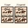 Thoughtful First Dad Now Grandpa Wood Sign - Personalized Gift For Papa Bear With Kids' Names