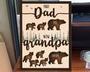 Thoughtful First Dad Now Grandpa Wood Sign - Personalized Gift For Papa Bear With Kids' Names