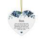 Heartfelt Mother Son Ceramic Ornament - Circle Or Heart Shaped Christmas Keepsake For Boys And Teens Gift