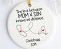 Heartfelt Mother Son Long Distance Ornament - Custom State Design, Thoughtful Going Away Gift From Son