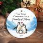 Personalized Baby's First Christmas Ornament For New Parents - Family Of Three, Thoughtful Holiday Gift, Ceramic Decoration