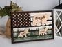 Personalized Papa Bear Canvas With 3D Engraving - American Flag Design For Dad Gifts