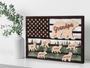 Personalized Papa Bear Canvas With 3D Engraving - American Flag Design For Dad Gifts