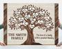 Thoughtful Family Tree Canvas With Personalized Names - Ideal Anniversary Or Christmas Gift For Parents Or Reunions