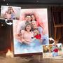 Custom Memorial Watercolor Family Canvas - Add Deceased Loved One Photo - Personalized Anniversary Gift