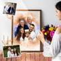 Custom Memorial Watercolor Family Canvas - Add Deceased Loved One Photo - Personalized Anniversary Gift