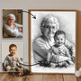 Add Loved One Canvas For Memorial - Charcoal Family Portrait Gift For Dad Mom Loss