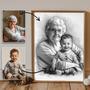 Add Loved One Canvas For Memorial - Charcoal Family Portrait Gift For Dad Mom Loss