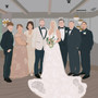 Custom Memorial Wedding Canvas Portrait for Bride & Parents