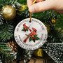 Personalized Cardinal Ornament For Loss - Memorial Ceramic Christmas Gift For Loved Ones