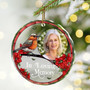 Personalized Memorial Ornament For Family - Custom Photo Keepsake 'I'm Always With You' Glass Circle For Christmas