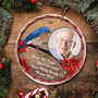 Personalized Memorial Ornament For Family - Custom Photo Keepsake 'I'm Always With You' Glass Circle For Christmas