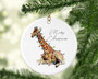 Giraffe Christmas Ornament Keepsake Gift For Pet Lovers Tree Decor