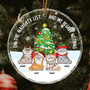 Personalized Naughty Cat Glass Ornament For Pet Lovers Christmas Gift
