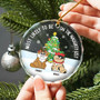 Personalized Naughty Cat Glass Ornament For Pet Lovers Christmas Gift