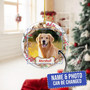 Heartfelt Personalized Dog Photo Ceramic Ornament - Custom Pet Keepsake For Christmas Tree Decorations