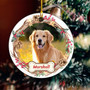 Heartfelt Personalized Dog Photo Ceramic Ornament - Custom Pet Keepsake For Christmas Tree Decorations